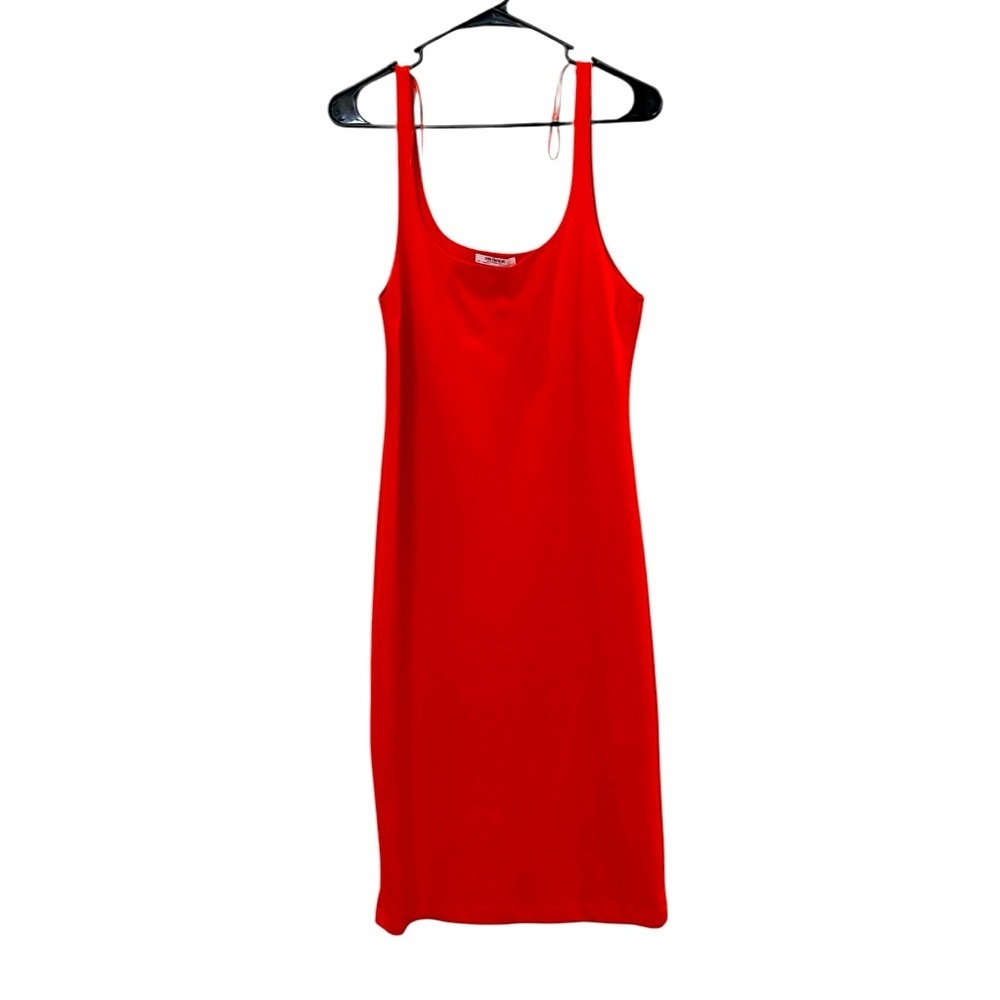 Zara Midi Tank Sleeveless Orange Dress Size Medium